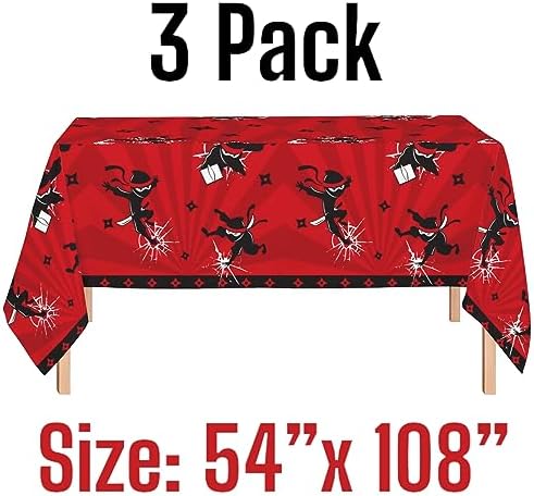 Oojami 3 Pack Ninja Themed Party Tablecovers with Banner
