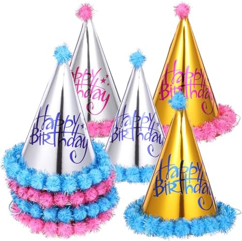 LUOZZY 8pcs Birthday Caps for Kids Girls
