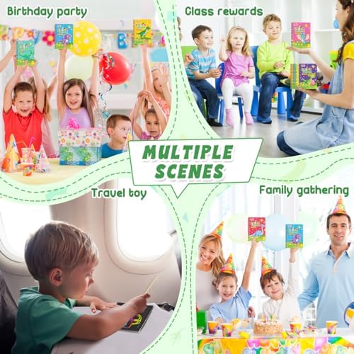 Kids Scratch Art Party Favor Kit 24 Pack Dinosaur