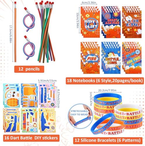 110 Pcs Dart Battle Party Favors Back to School Gifts