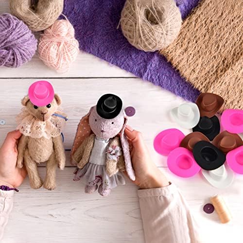 40 Piece Plastic Mini Western Cowboy Hats for Dollhouse Decor