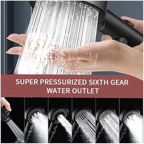 NATTCO High Pressure Handheld Shower Head With Hose Detachable 6 Spray Nozzle