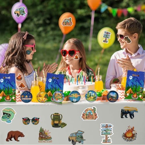 16Pcs Camping Party Favors Keychain Adventure Set