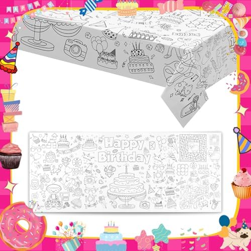 Disposable Kids Coloring Tablecovers for Birthday Parties