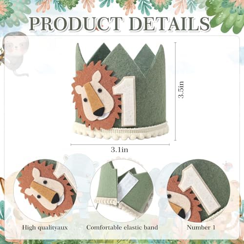 Lion 1st Birthday Crown for Baby Party
