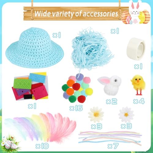 DERAYEE Easter Bonnet Kit Kids 1