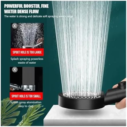 NATTCO High Pressure Shower Head 5 Modes Adjustable with Hose Saving