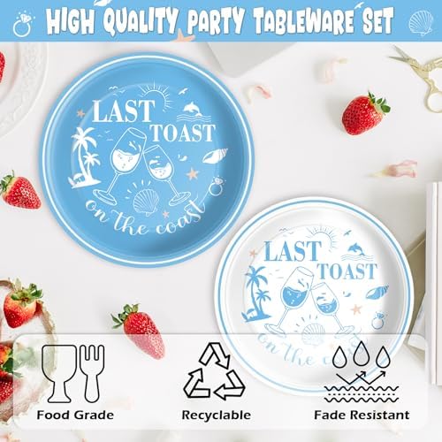 Coastal Bachelorette Party Tableware Set 100Pcs for 25 Guests