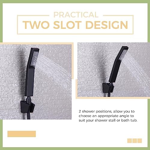 Hand Held Shower Bracket with Two Slots Matte Black