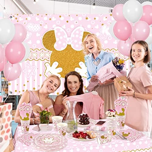 Haimimall Minnie Baby Shower Tableware Set for 20 Guests