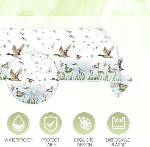 One Lucky Duck Birthday Decorations Tableware Set 41PCS Mallard Duck Plates Napkins for 1st Birthday Party Supplies