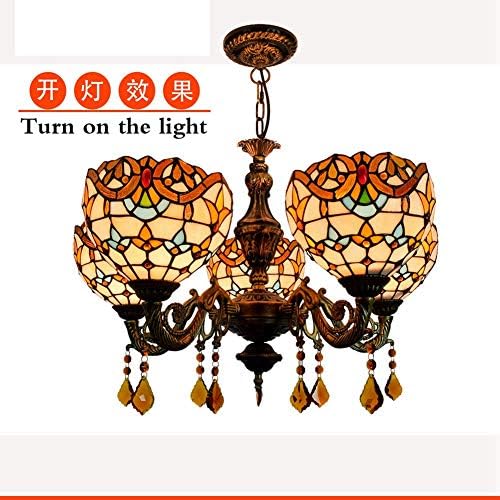 24 Inch 5 Head Crystal Chandelier for Dining Room Bar Cafe