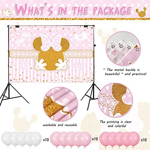 Haimimall Minnie Baby Shower Tableware Set for 20 Guests