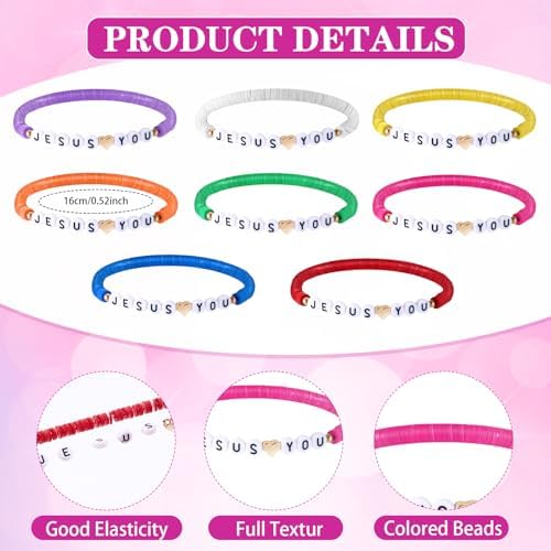 48 Pcs Cross Necklaces and Bracelets for Religious Party Favors