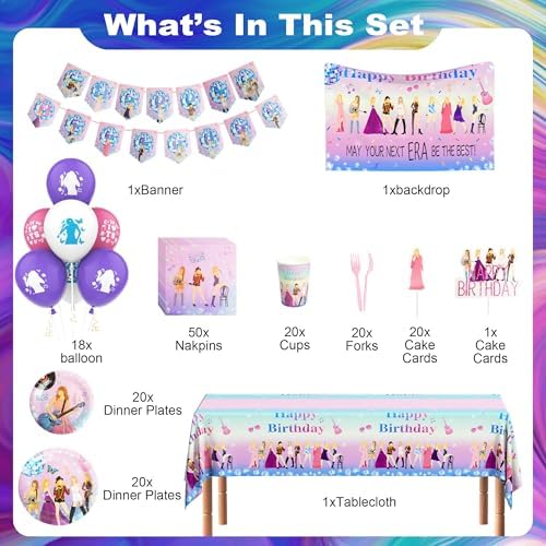 172pcs Music Star Birthday Party Decorations Set