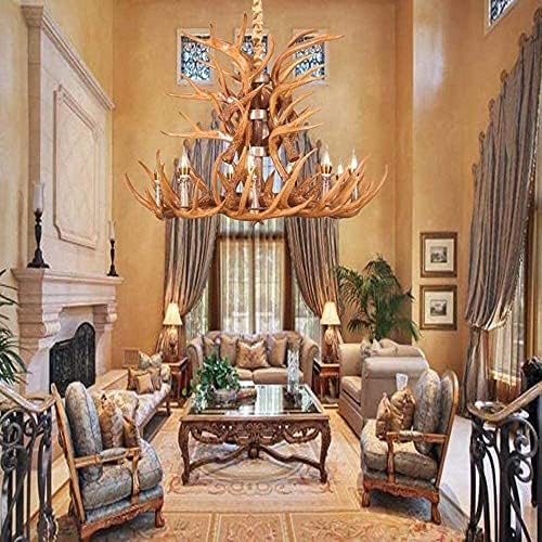 Rustic Resin Antler Chandelier with 9 E14 Lights