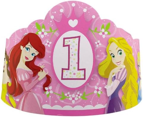Disney Princess 1st Birthday Party Hats 8 Pack