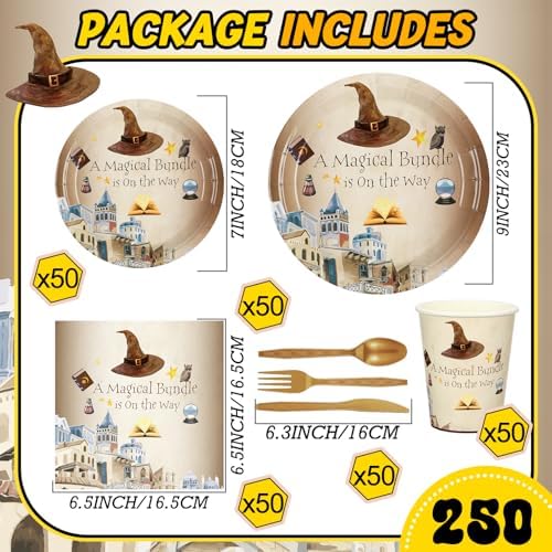 Magic Wizard Party Tableware Set 350 Pcs for 50 Guests