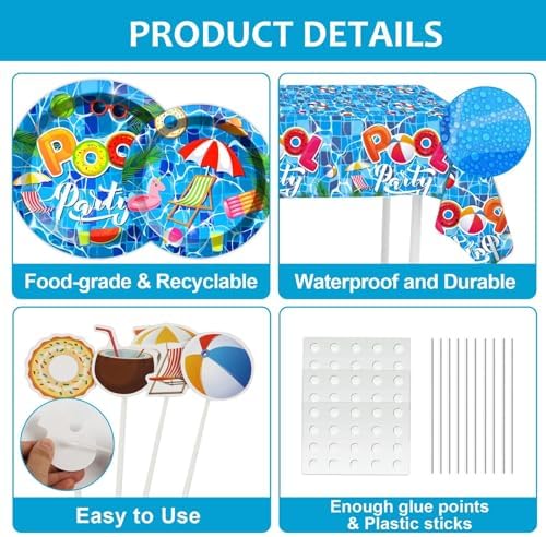 239Pcs Summer Beach Pool Party Tableware Set