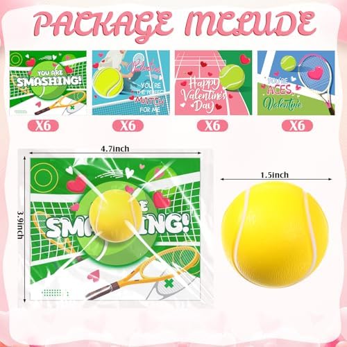 Blosssound 24 Pack Valentines Day Cards with Stress Balls