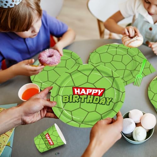 Eywusco 192pcs Turtle Birthday Tableware Set for Kids Party Supplies