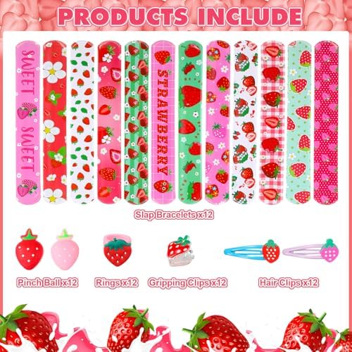 Blosssound 170 Pcs Strawberry Party Favors Set