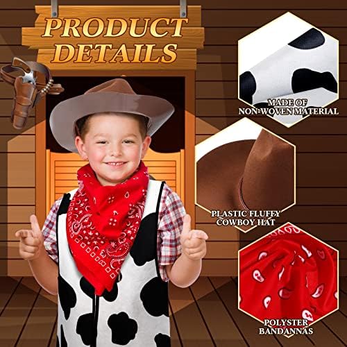 Mepase 36 Pcs Halloween Kids Western Cowboy Costume Set