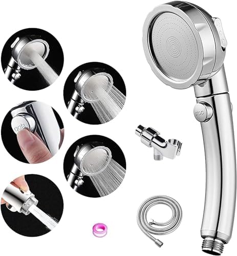 Adjustable 3-Spray Handheld Shower Head with OnOff Switch