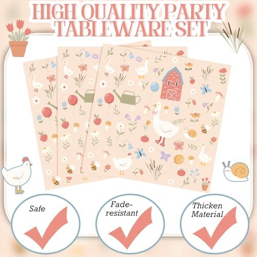 Zhehao 168 Pcs Silly Goose Birthday Party Decor Tableware Set for 24 Guests