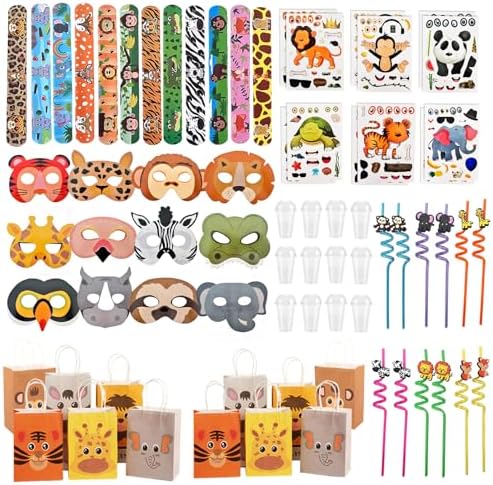 84 Pcs Jungle Animal Theme Party Favors Set