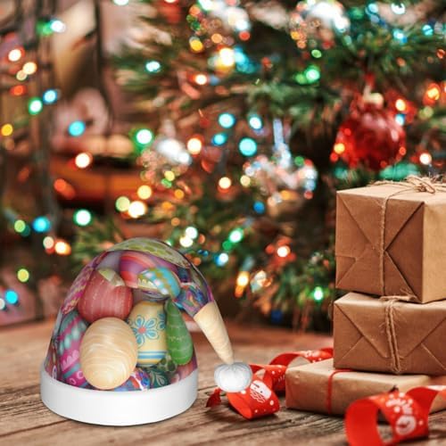 Easter Egg Santa Hat for Kids Christmas Party Headwear