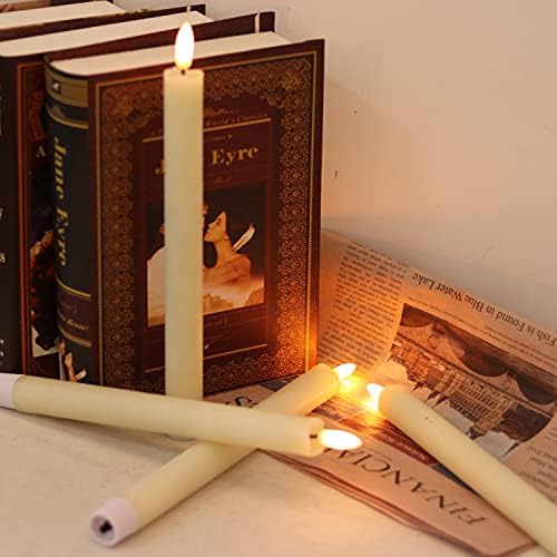 GenSwin LED Taper Candles Flickering Remote Timer Pack of 2