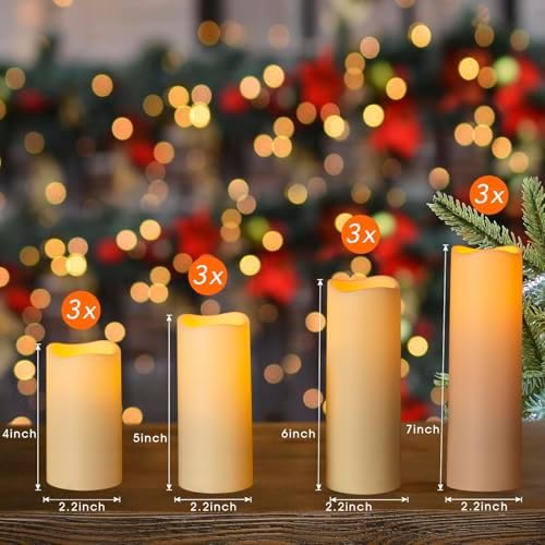 Metaku Flameless LED Candles Set of 12 Ivory with Remote and Timer