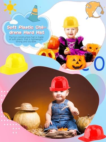 48 Pcs Kids Construction Party Hats for Halloween Cosplay