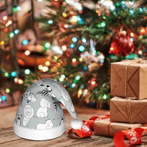 African Animals Santa Hat for Kids Christmas Party