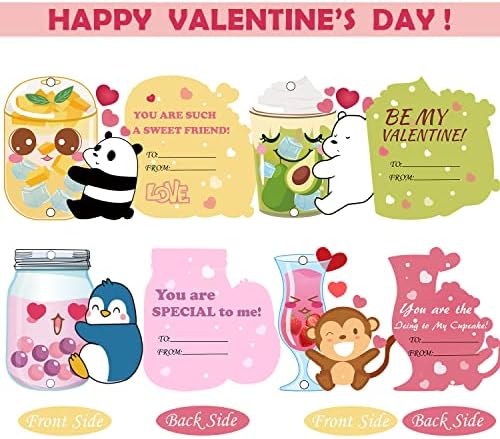 32 Pack Valentine Cards with Crazy Straws for Kids