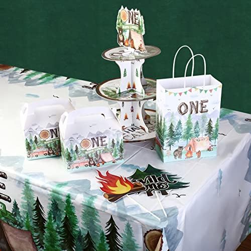Kreatwow 3 Piece Camping Theme Tablecloth Birthday Party Decor