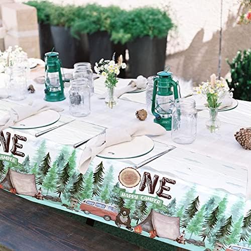 Kreatwow 3 Piece Camping Theme Tablecloth Birthday Party Decor