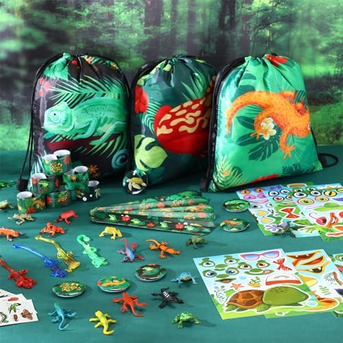 Paterr 94 Pcs Reptile Party Favors Set for Boys and Girls