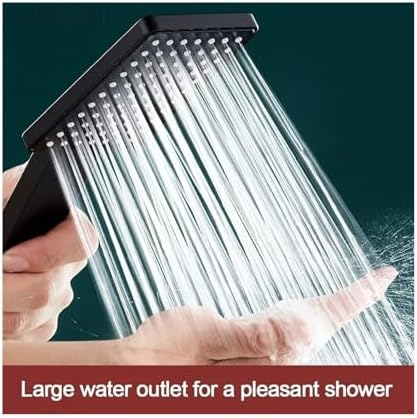 NATTCO High Pressure Square Handheld Shower Head Black