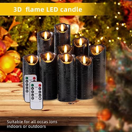 Hausware 9 Piece Flameless Candles with Remote Control Timer
