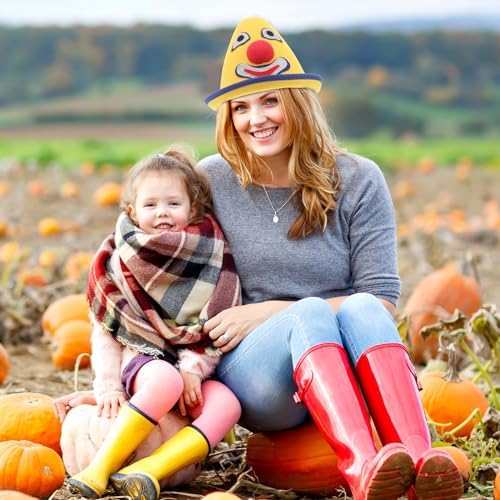 LOGOFUN Plush Clown Costume Hat for Halloween Party