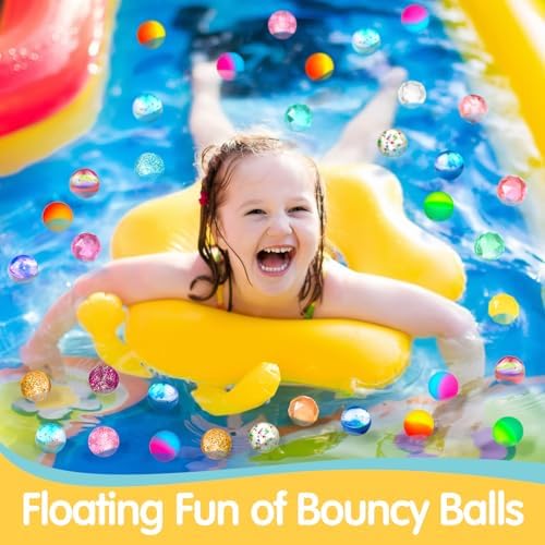 250 Piece Glitter Bouncy Balls 5 Styles for Kids