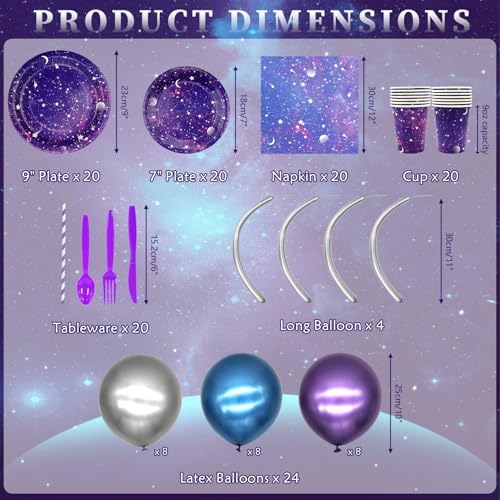 Galaxy Party Supplies for 20 Guests Space Theme Decor