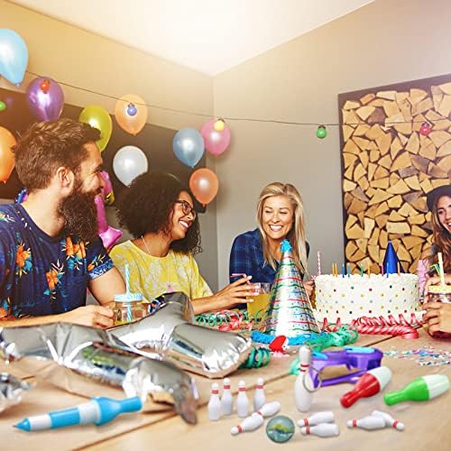Deekin Bowling Party Favors 12 Pcs Keychain Pens Mini Set Stickers