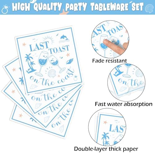 Coastal Bachelorette Party Tableware Set 100Pcs for 25 Guests