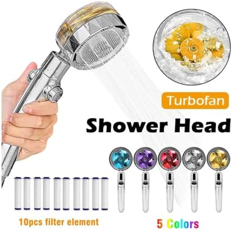 NATTCO 360 Degree Rotation Turbo Fan Shower Head with High Pressure and Water Saving