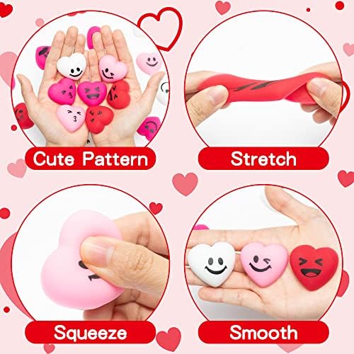 Eartim Valentines Day 28-Piece Heart Mochi Toys