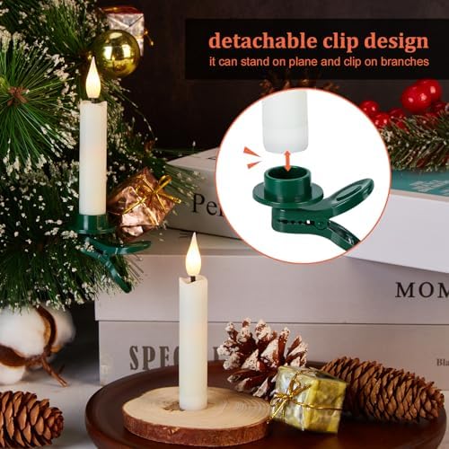 12Pcs Flameless LED Candles with 3D Wick and Clip-on Design