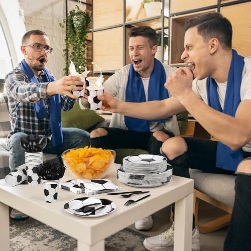 400 Piece Soccer Party Tableware Set for 50 Guests